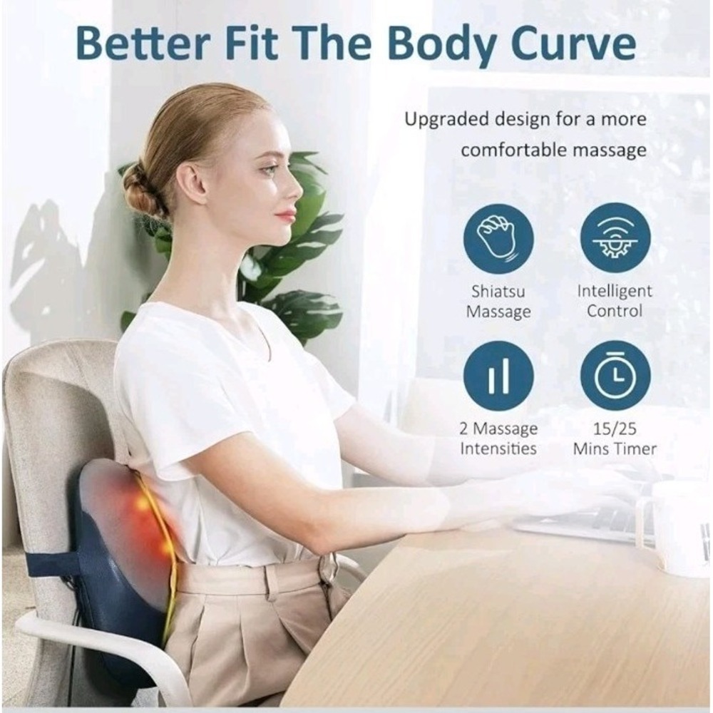 New Back Massager‎ with Heat, Shiatsu Neck and Back Massager for Pain Relief - Picture 5 of 7